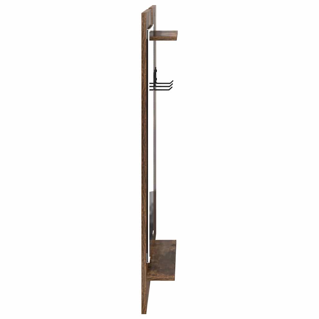 Porte-manteau mural avec étagère Chêne fumé 70 x 10 x 90 cm - XIOS