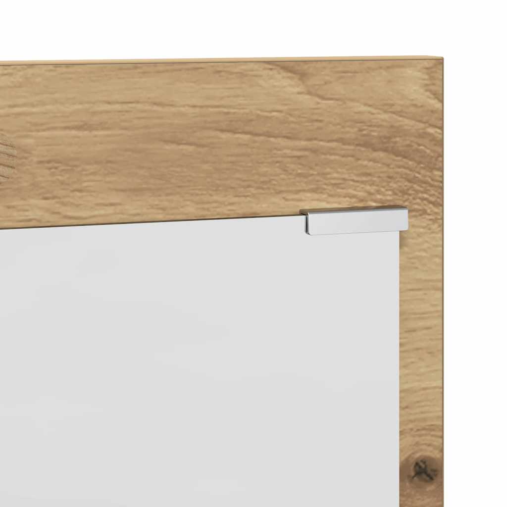 Porte-manteau mural avec miroir chêne artisanal 70 x 10 x 90 cm - XIOS