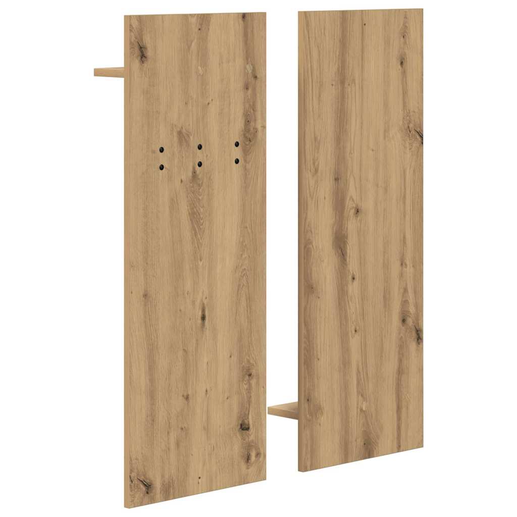 Porte-manteau mural avec miroir chêne artisanal 70 x 10 x 90 cm - XIOS