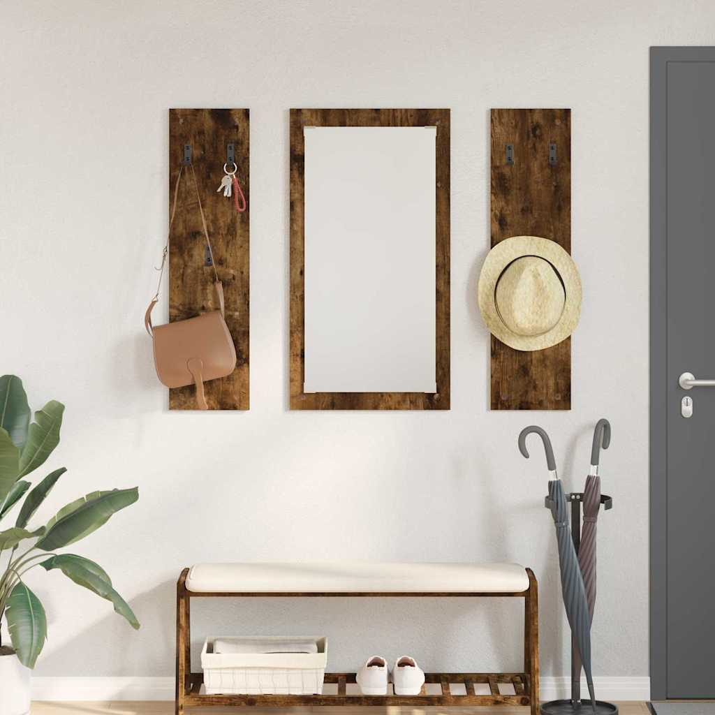 Porte-manteau mural Montage mural Chêne fumé 96 x 1,5 x 90 cm - XIOS