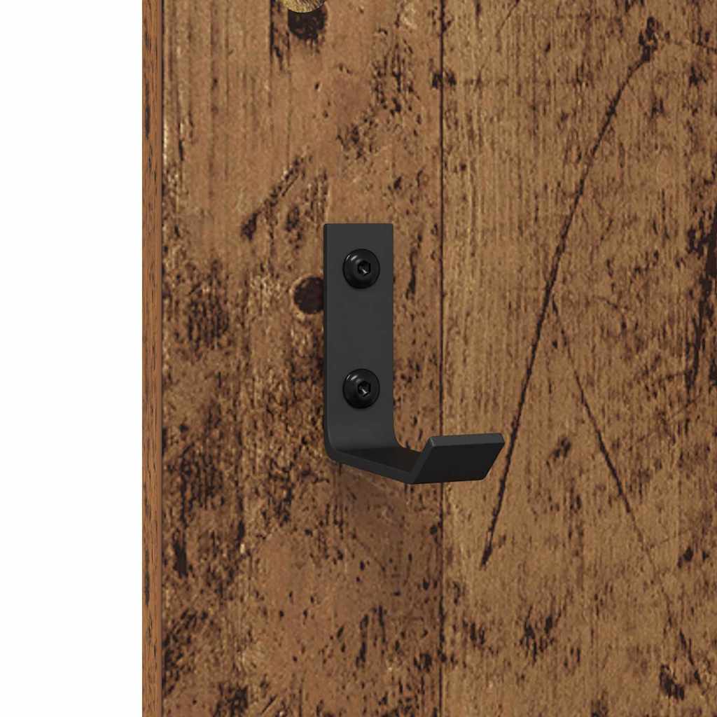 Porte-manteau mural Montage mural Bois ancien 96 x 1,5 x 90 cm - XIOS