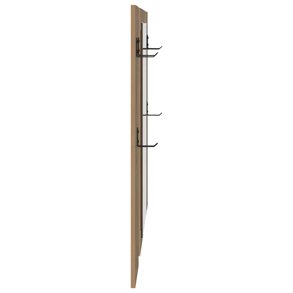 Porte-manteau mural chêne artisanal 96 x 1,5 x 90 cm - XIOS