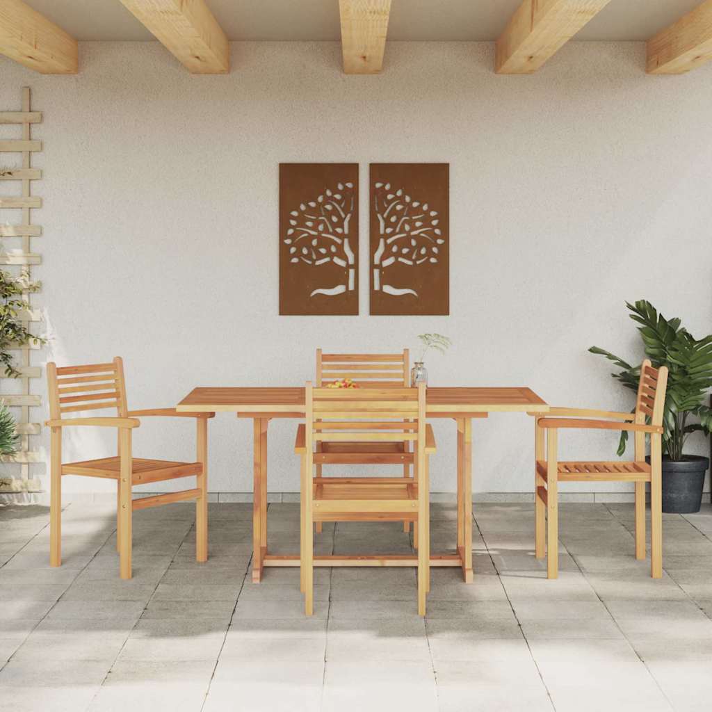Ensemble de salle à manger pour jardin 5 pcs Naturel - XIOS