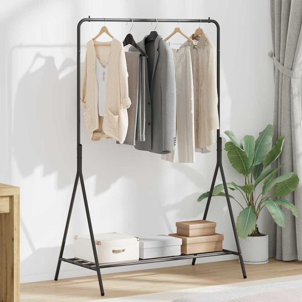 Porte-vêtements avec étagère Noir 100 x 56 x 154 cm Acier - XIOS