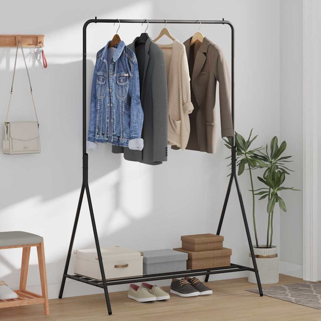 Porte-vêtements avec étagère Noir 100 x 56 x 154 cm Acier - XIOS