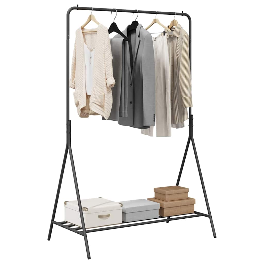 Porte-vêtements avec étagère Noir 100 x 56 x 154 cm Acier - XIOS