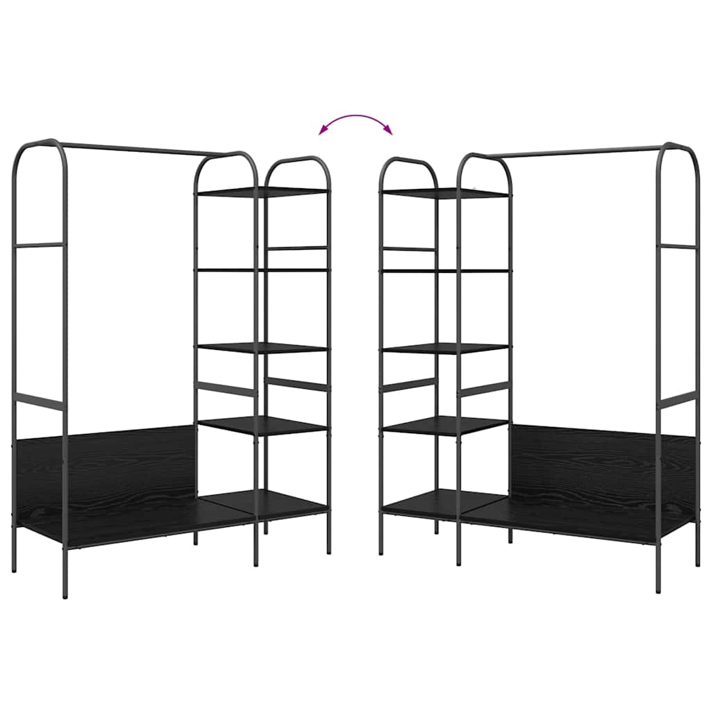 Porte-vêtements Noir 120 x 44 x 160 cm Bois d'ingénierie - XIOS