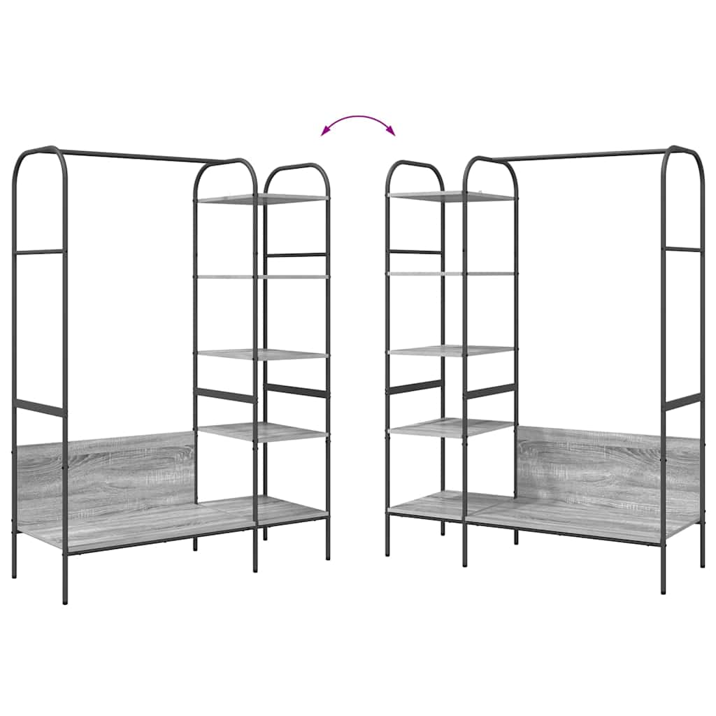 Porte-vêtements Gris 120 x 44 x 160 cm Bois d'ingénierie - XIOS