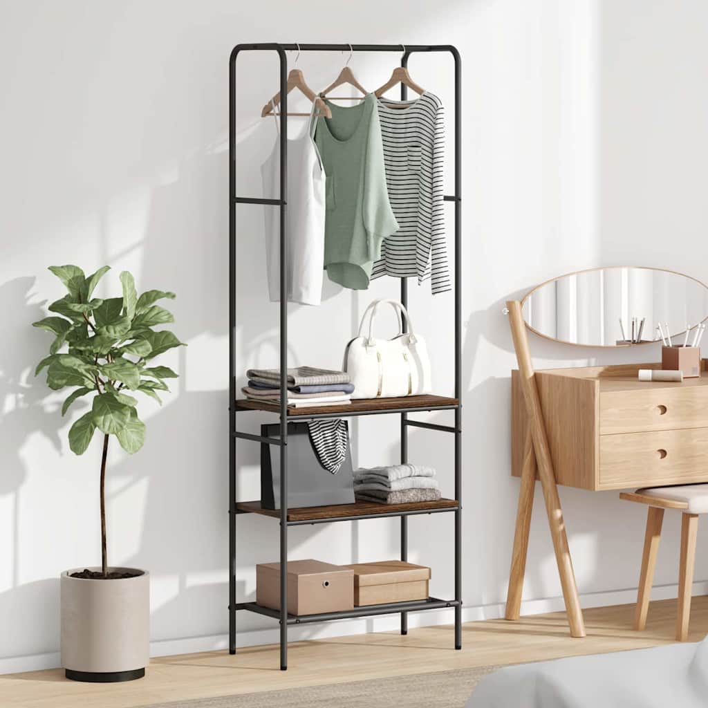 Porte-vêtements Chêne fumé 60 x 30 x 171 cm Bois d'ingénierie - XIOS