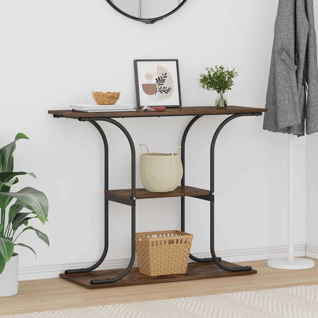 Table console Chêne fumé 101 x 35 x 80.5 cm Bois d'ingénierie - XIOS