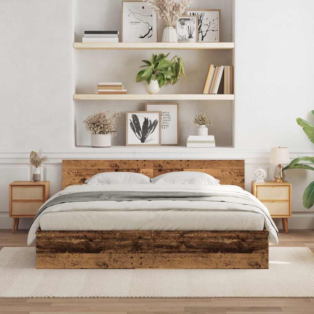 Cadre de lit Bois ancien 203 x 185 x 70 cm Bois d'ingénierie - XIOS