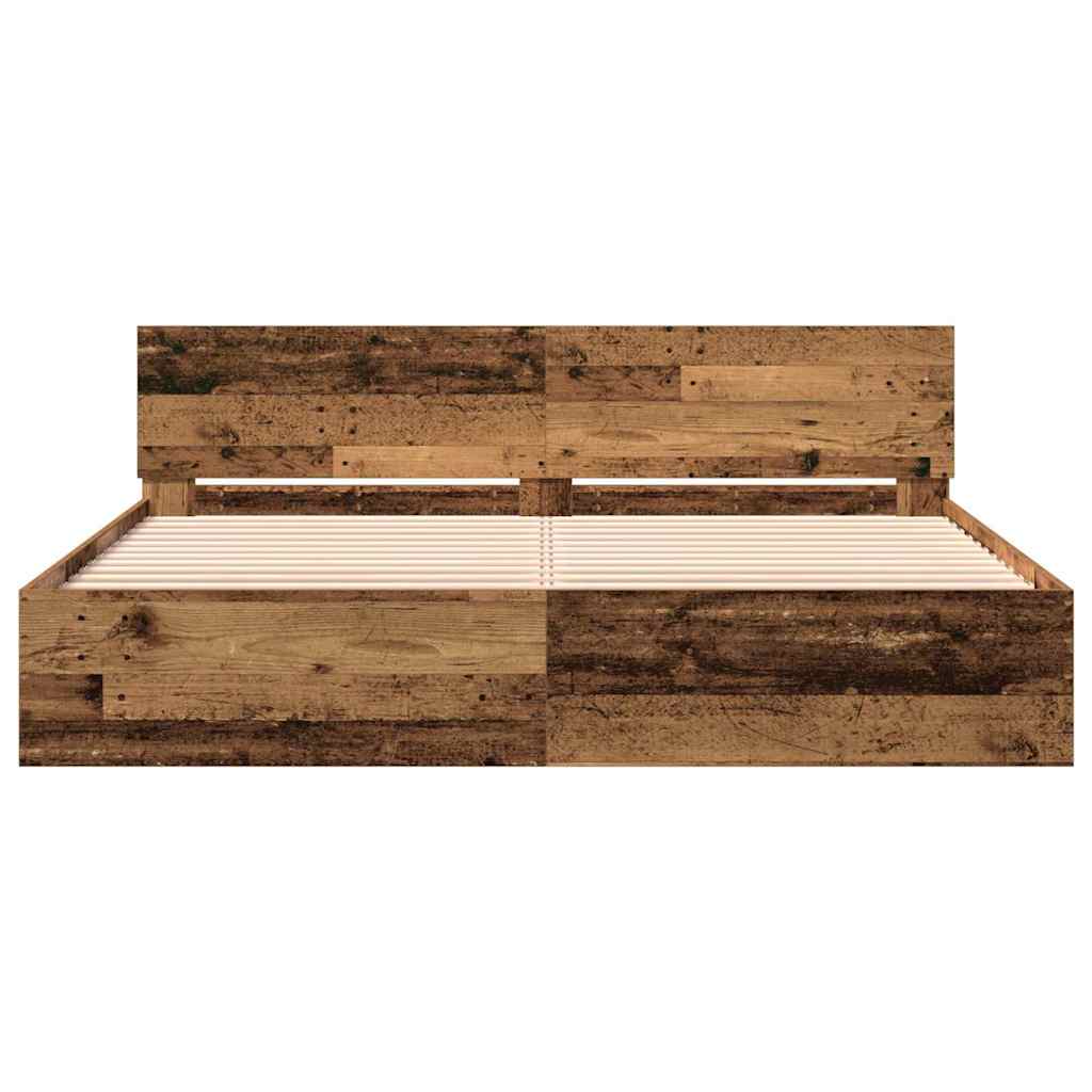 Cadre de lit Bois ancien 203 x 185 x 70 cm Bois d'ingénierie - XIOS