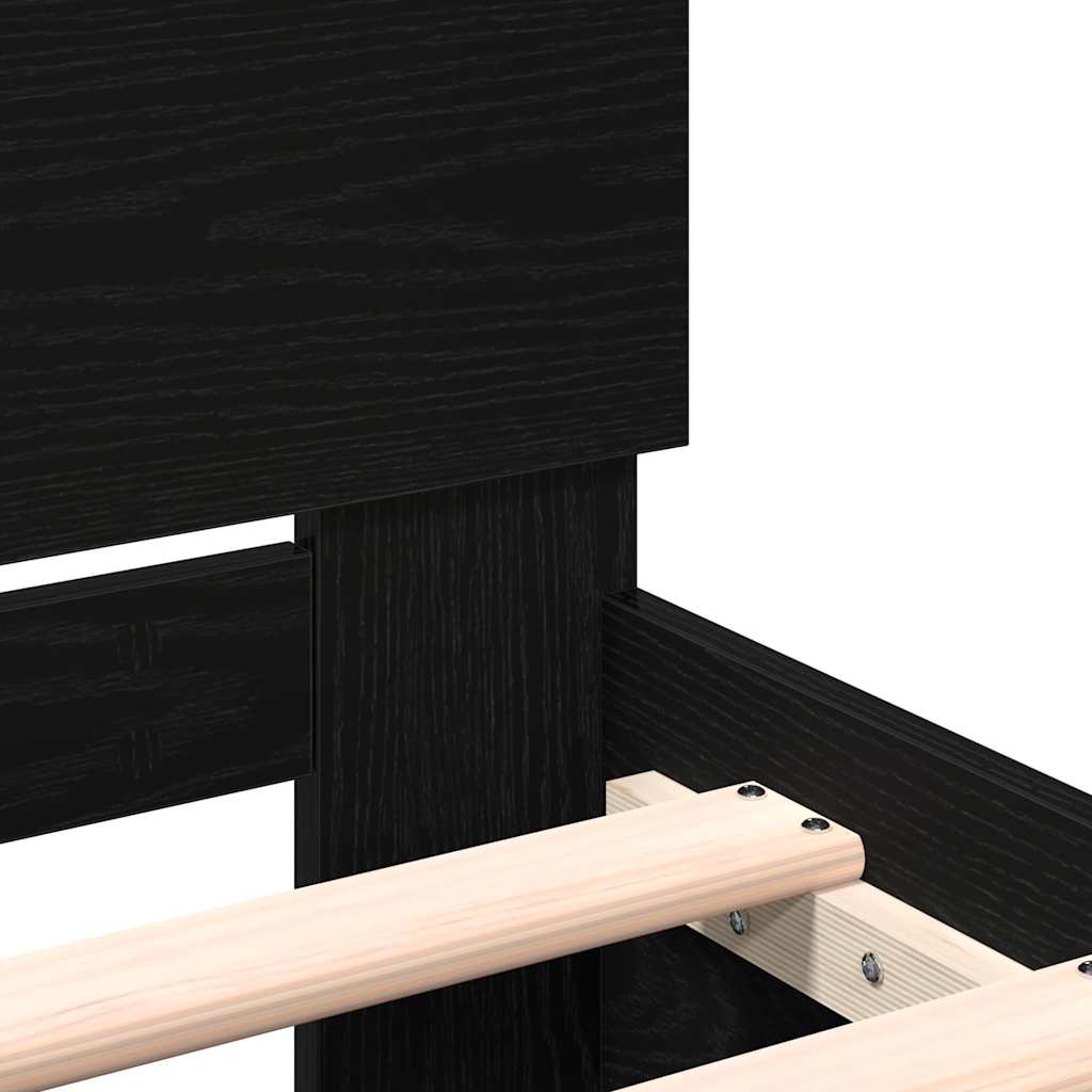 Cadre de lit Chêne noir 203 x 185 x 70 cm Bois d'ingénierie - XIOS