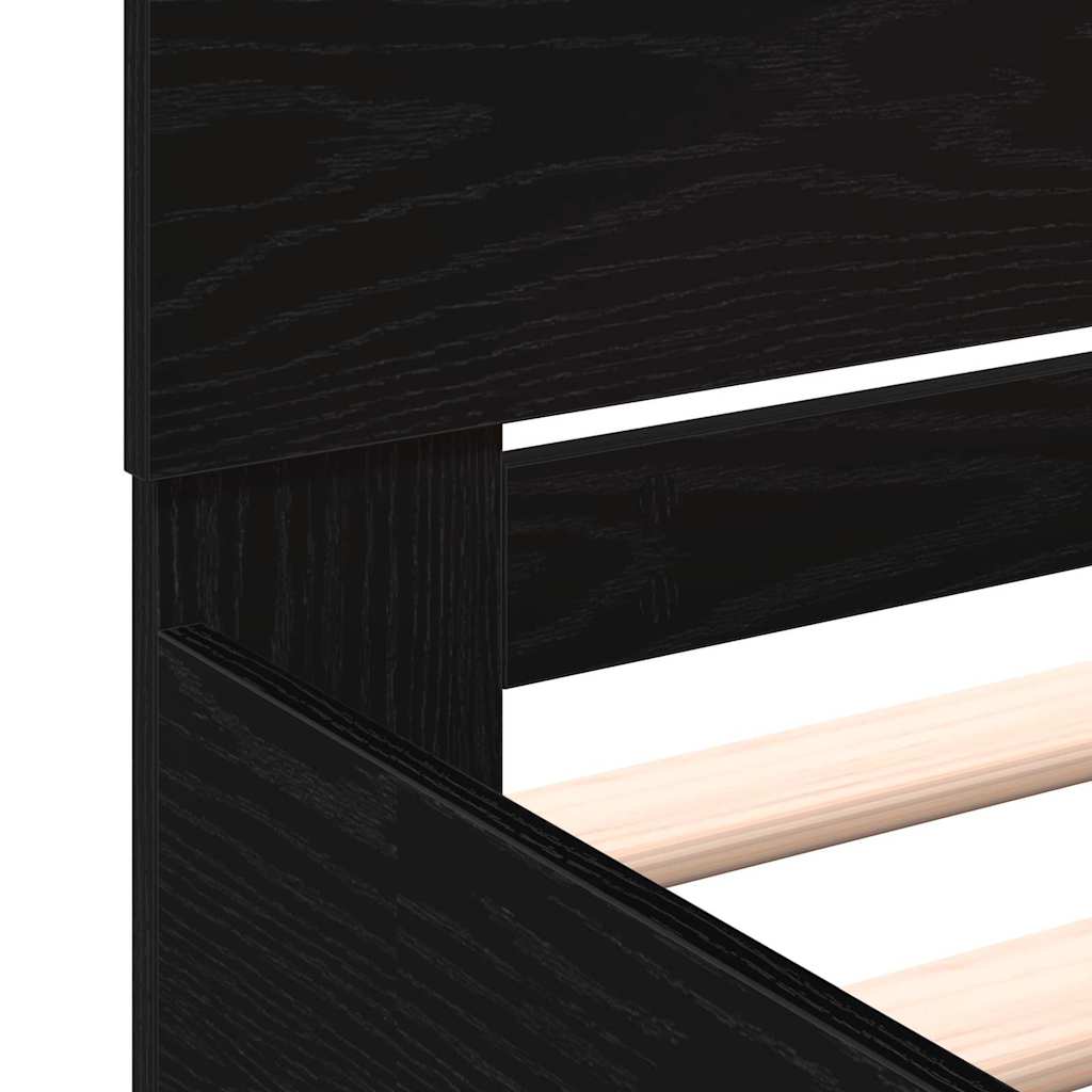 Cadre de lit Chêne noir 203 x 185 x 70 cm Bois d'ingénierie - XIOS