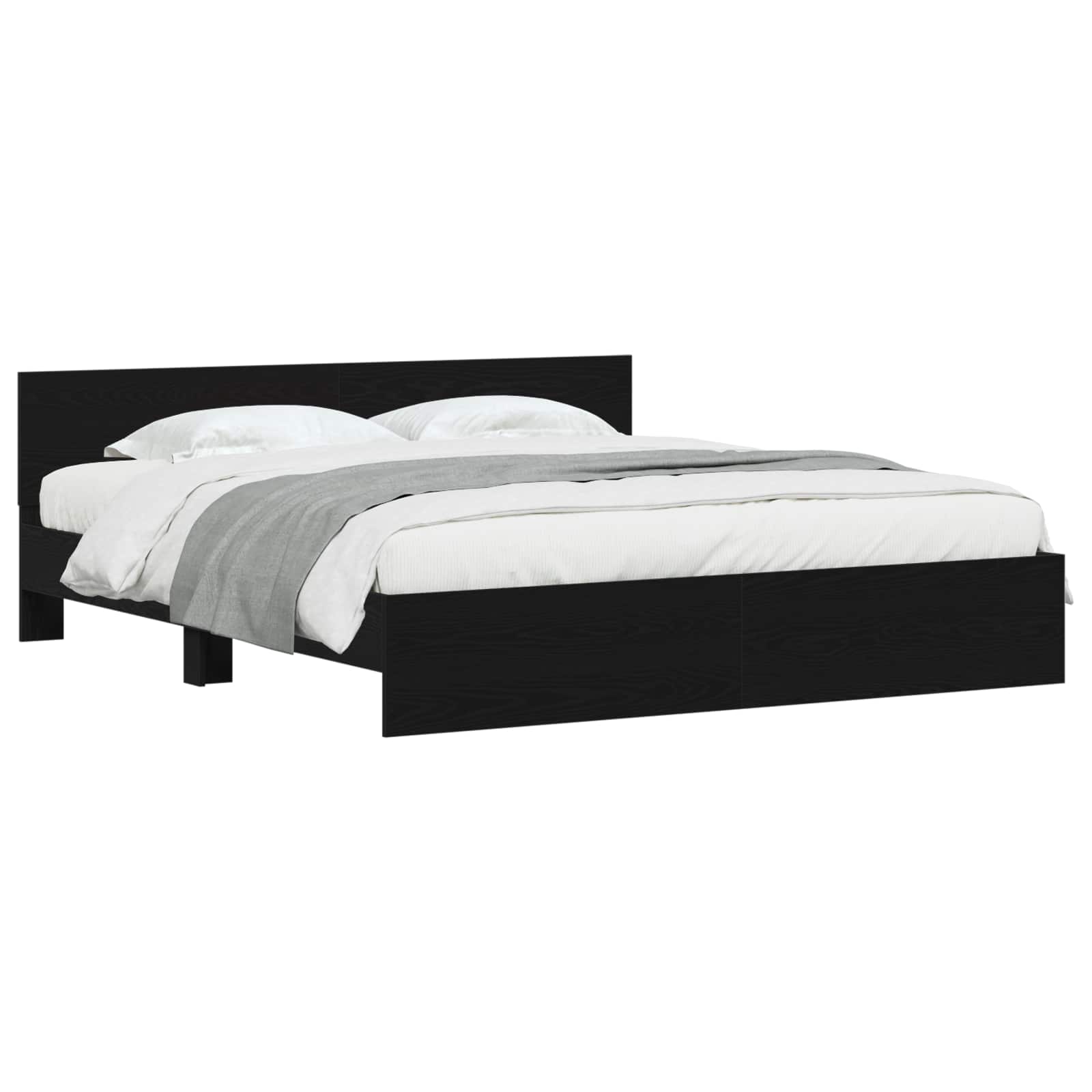 Cadre de lit Chêne noir 203 x 185 x 70 cm Bois d'ingénierie - XIOS