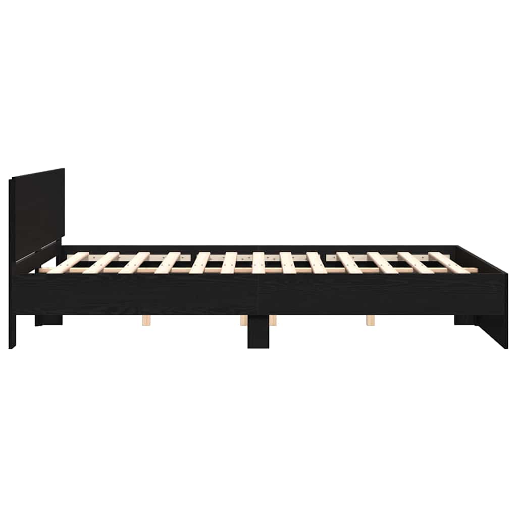 Cadre de lit Chêne noir 203 x 185 x 70 cm Bois d'ingénierie - XIOS