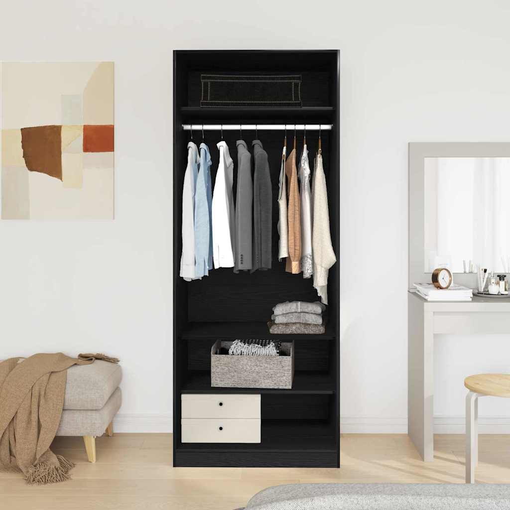 Armoire Chêne Noir 80 x 50 x 200 cm Bois d'ingénierie - XIOS