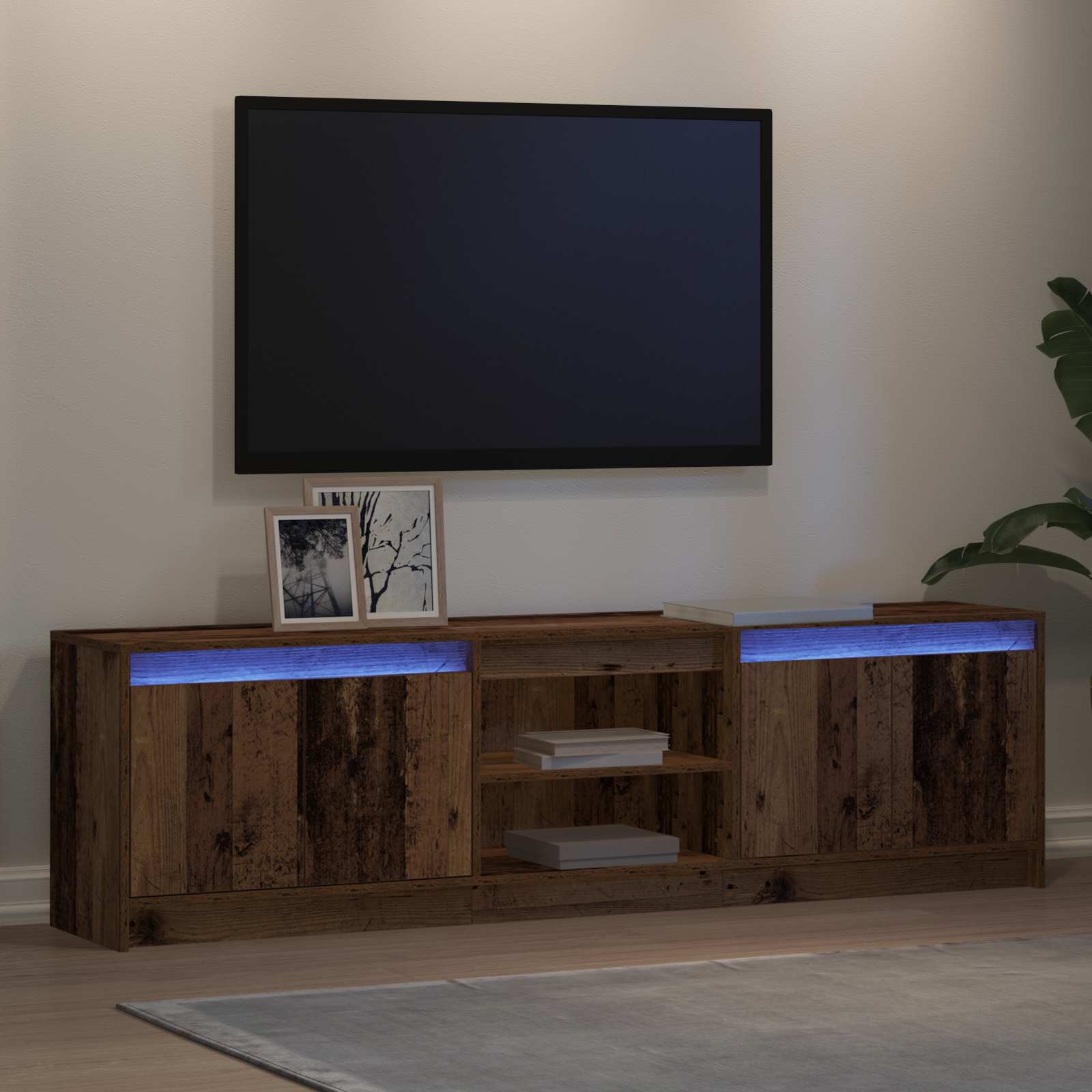 Unites TV 2 pcs Marron 180 x 34 x 50 cm Bois d'ingénierie - XIOS