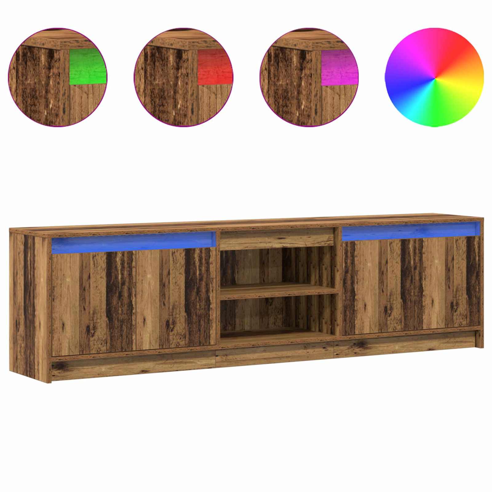 Unites TV 2 pcs Marron 180 x 34 x 50 cm Bois d'ingénierie - XIOS