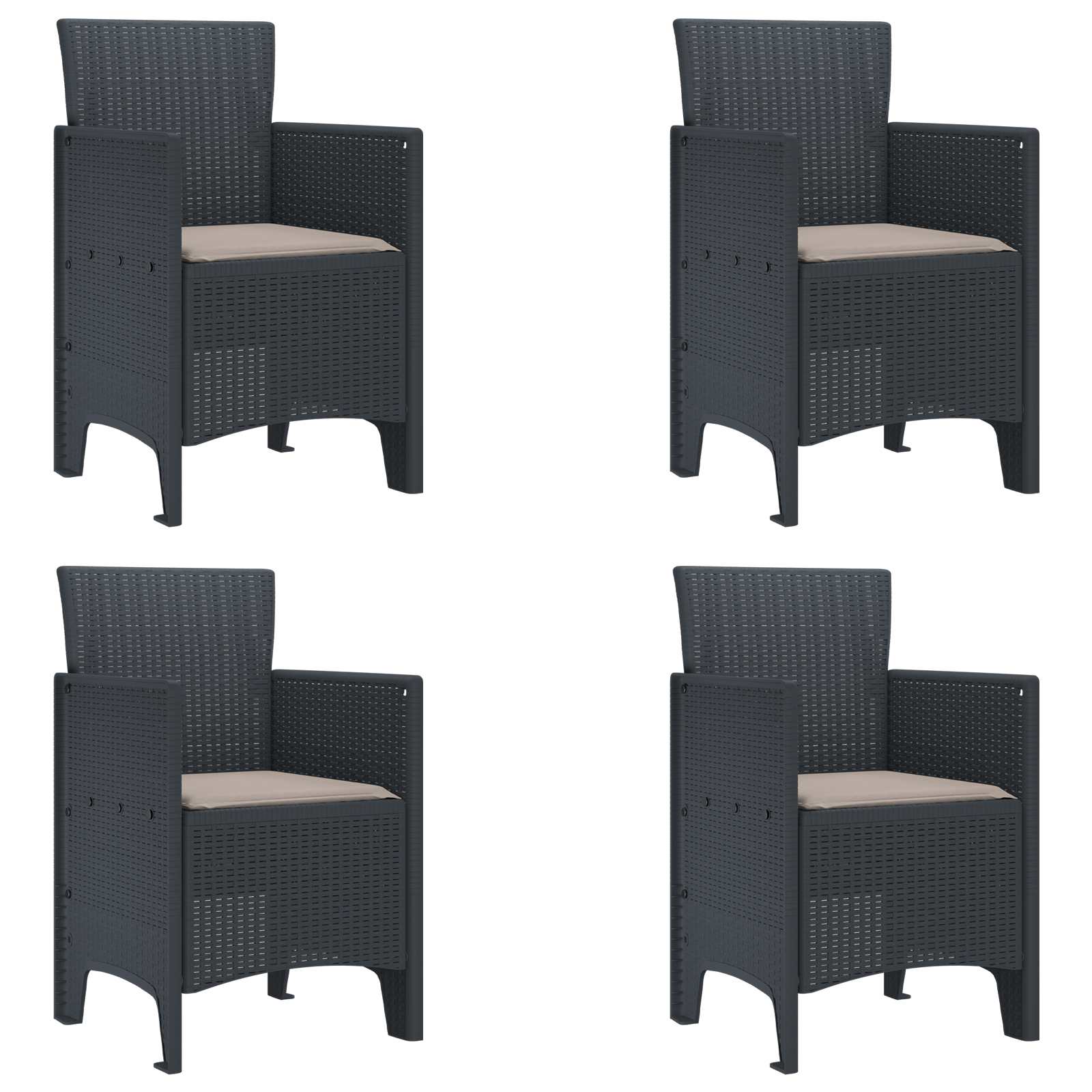 Ensemble de salle à manger pour jardin 5 pcs Anthracite - XIOS