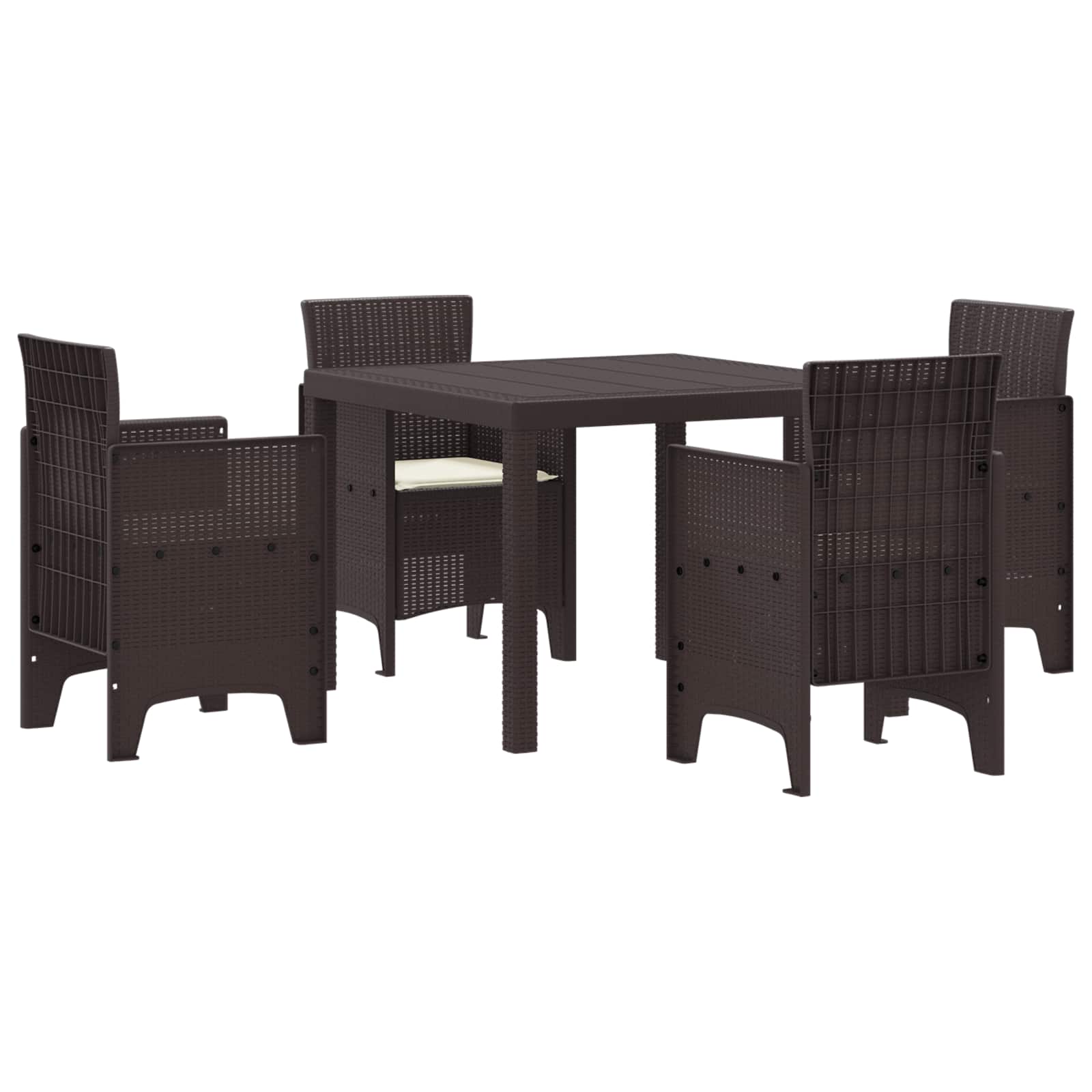 Ensemble de salle à manger pour jardin 5 pc Marron - XIOS
