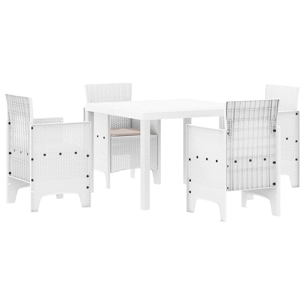 Ensemble de salle à manger pour jardin 5 pc Blanc Polypropylène - XIOS