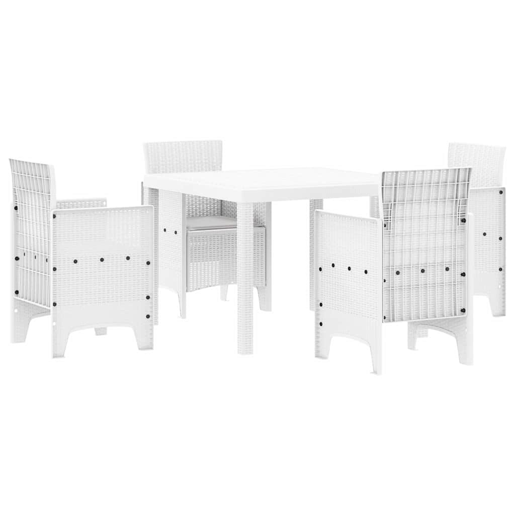 Ensemble de salle à manger pour jardin 5 pc Blanc Polypropylène - XIOS