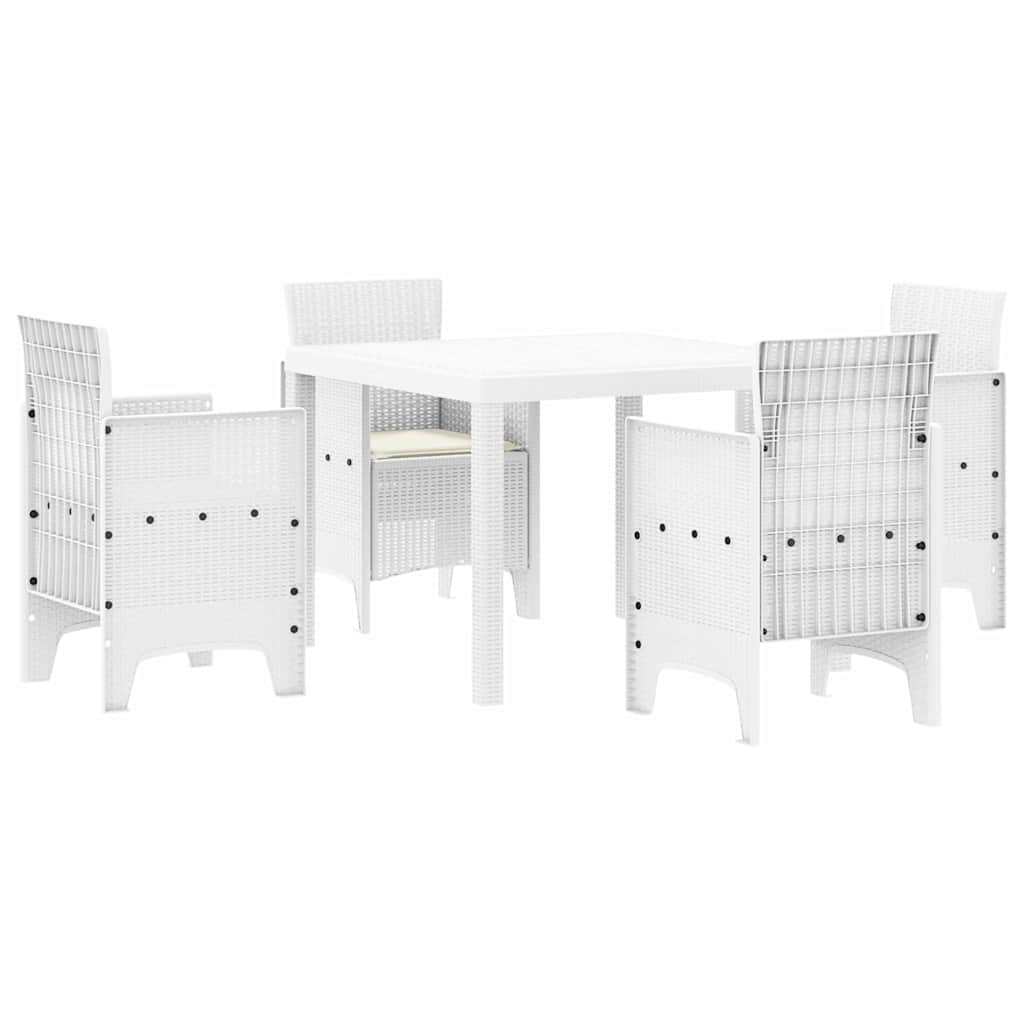 Ensemble de salle à manger pour jardin 5 pc Blanc Polypropylène - XIOS