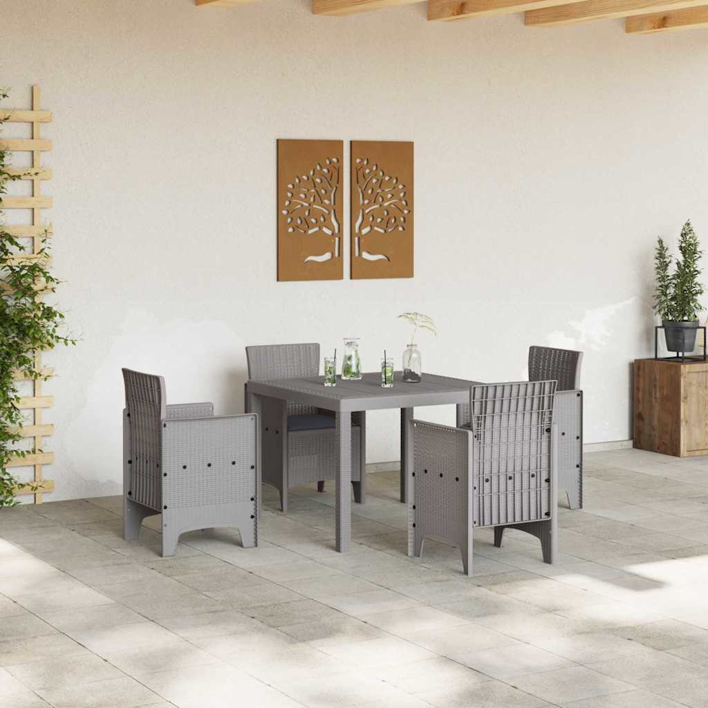 Ensemble de salle à manger pour jardin 5 pc Gris clair - XIOS