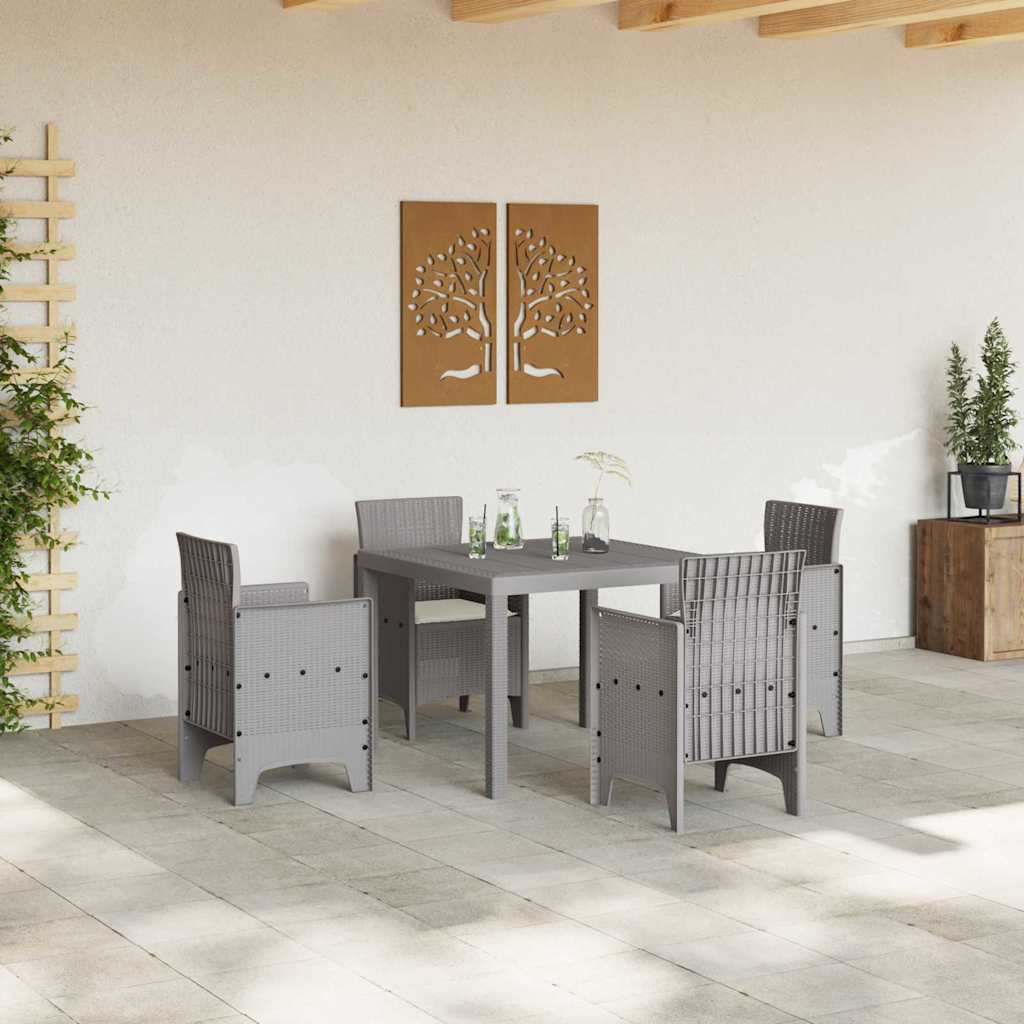 Ensemble de salle à manger pour jardin 5 pc Gris clair - XIOS