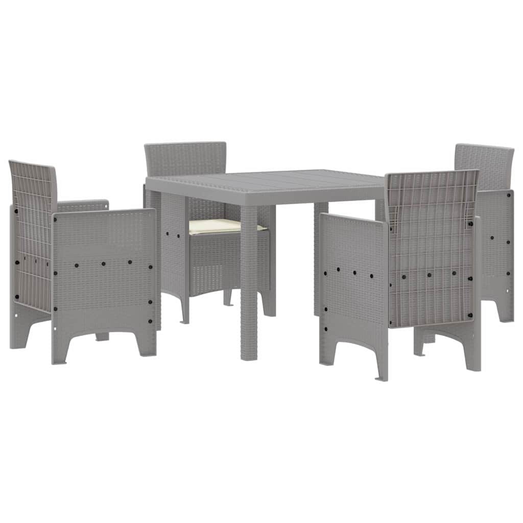 Ensemble de salle à manger pour jardin 5 pc Gris clair - XIOS