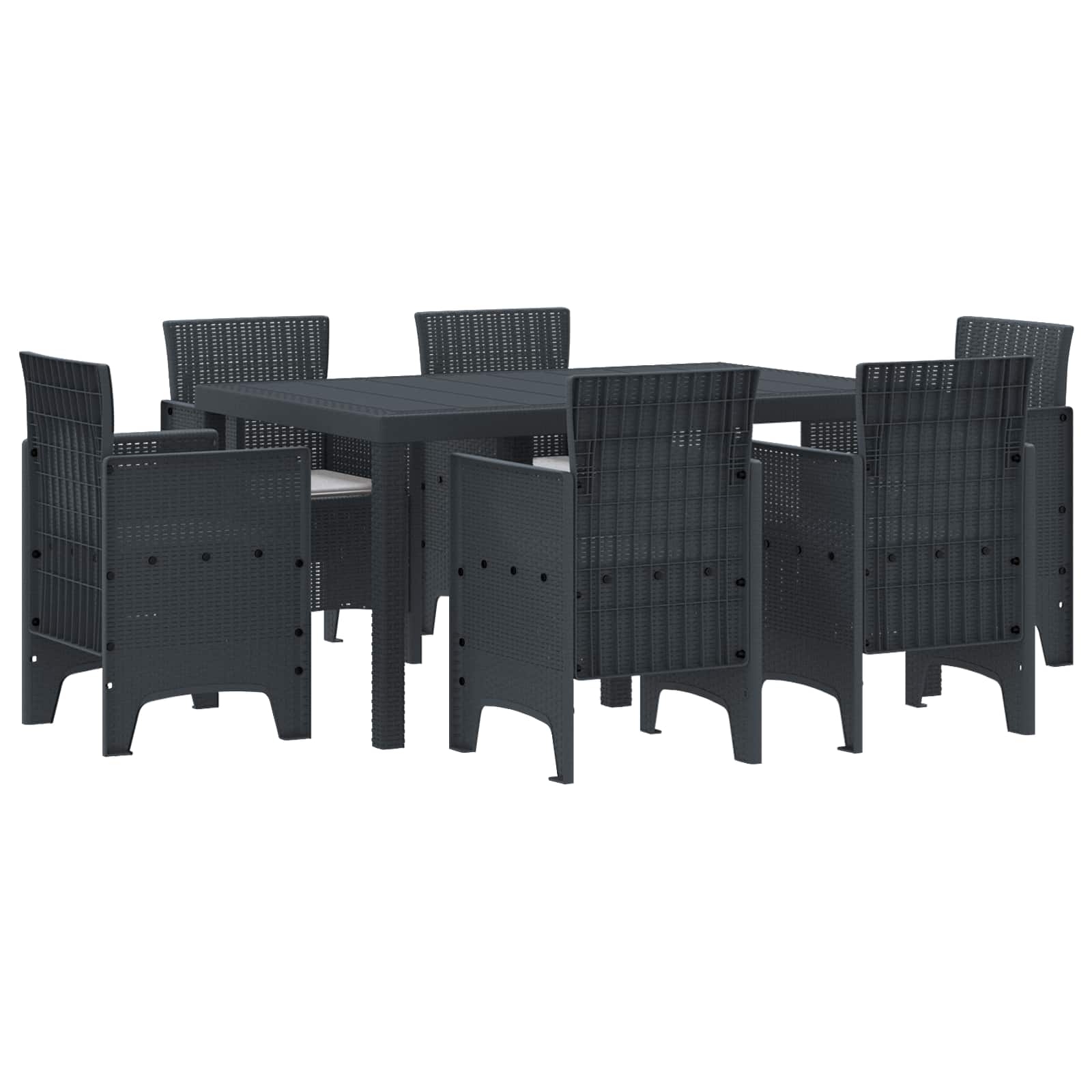 Ensemble de salle à manger pour jardin 7 pcs Anthracite