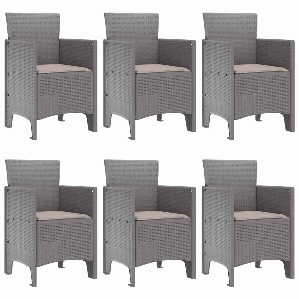Ensemble de salle à manger pour jardin 7 pc Gris clair
