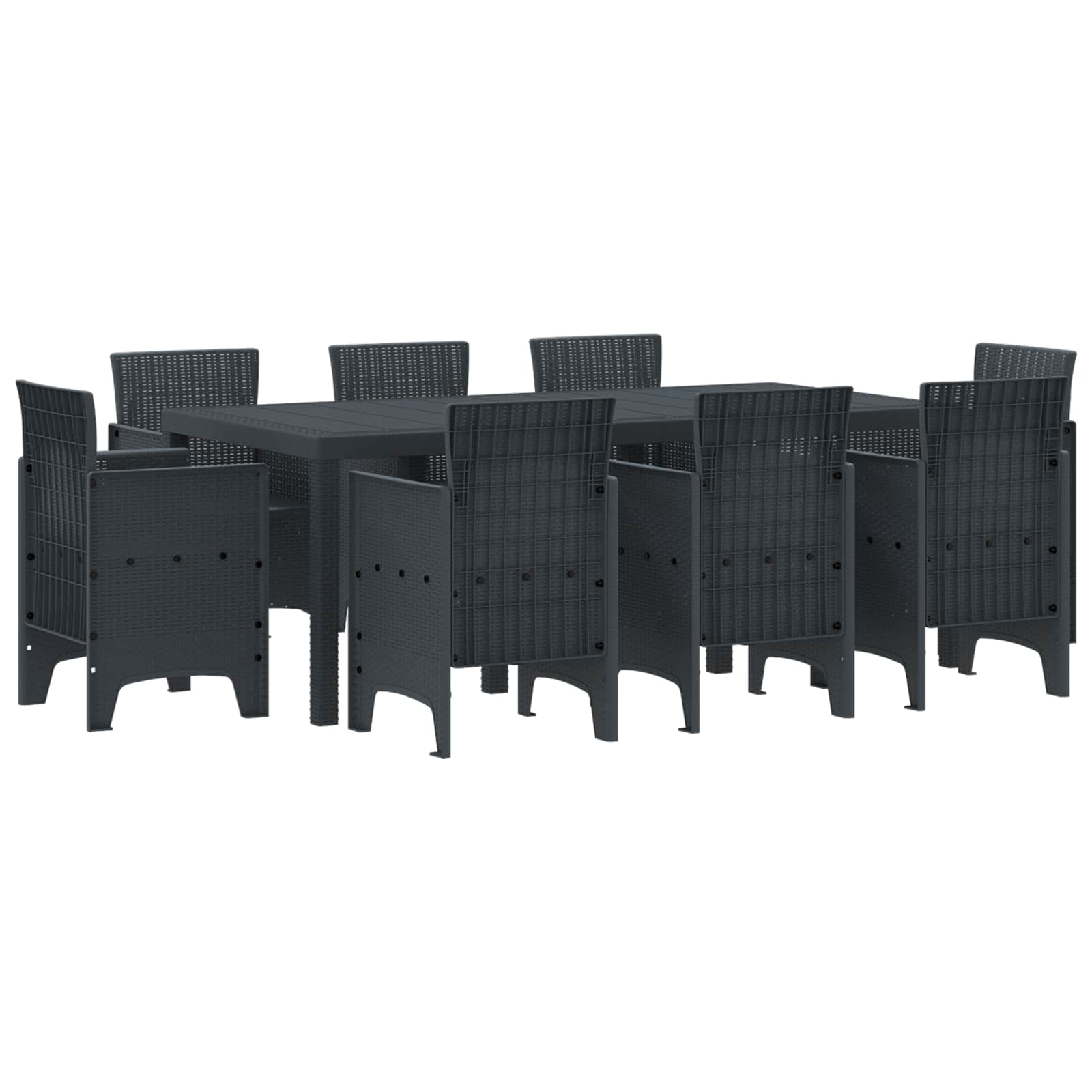 Ensemble de salle à manger pour jardin 9 pcs Anthracite - XIOS