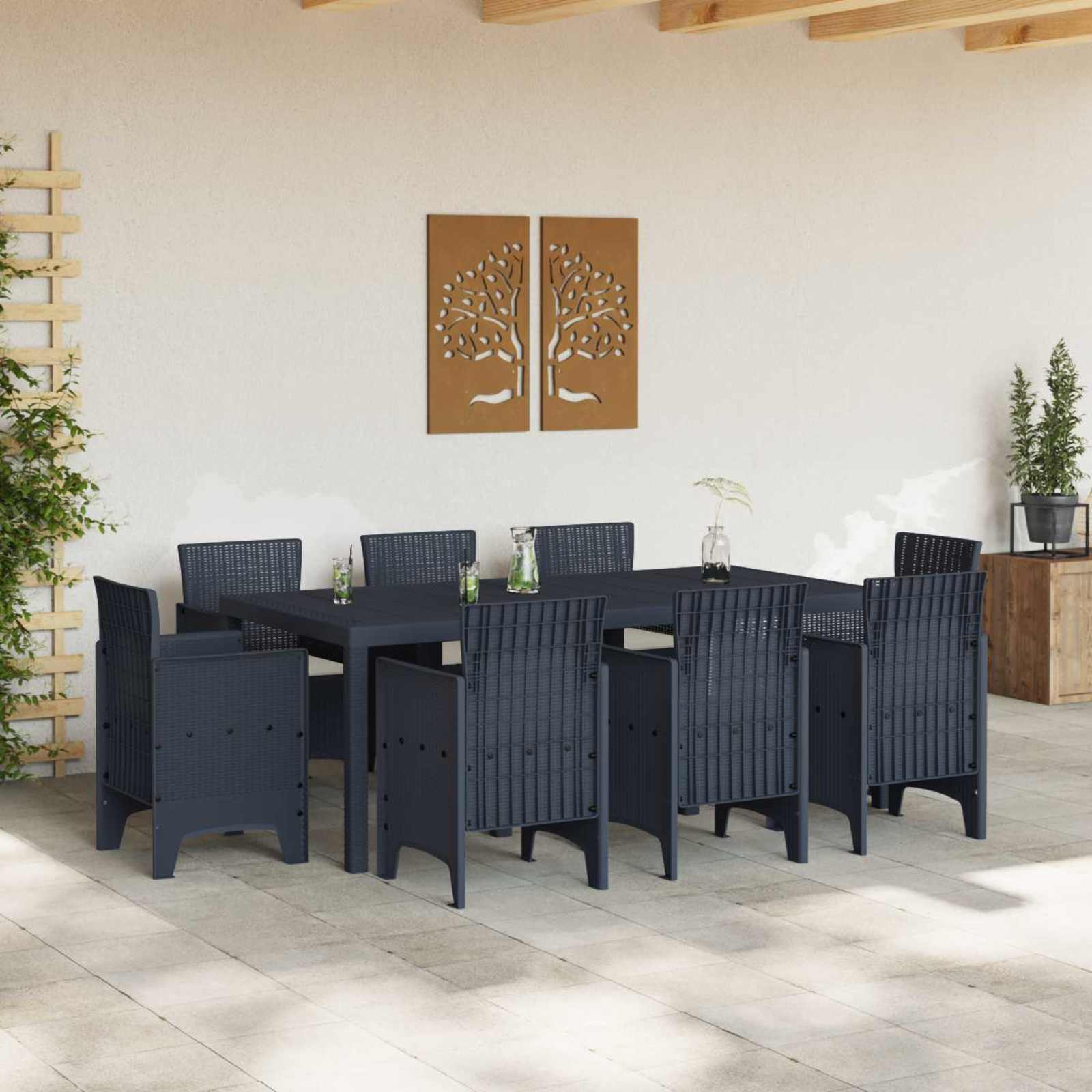Ensemble de salle à manger pour jardin 9 pcs Anthracite - XIOS