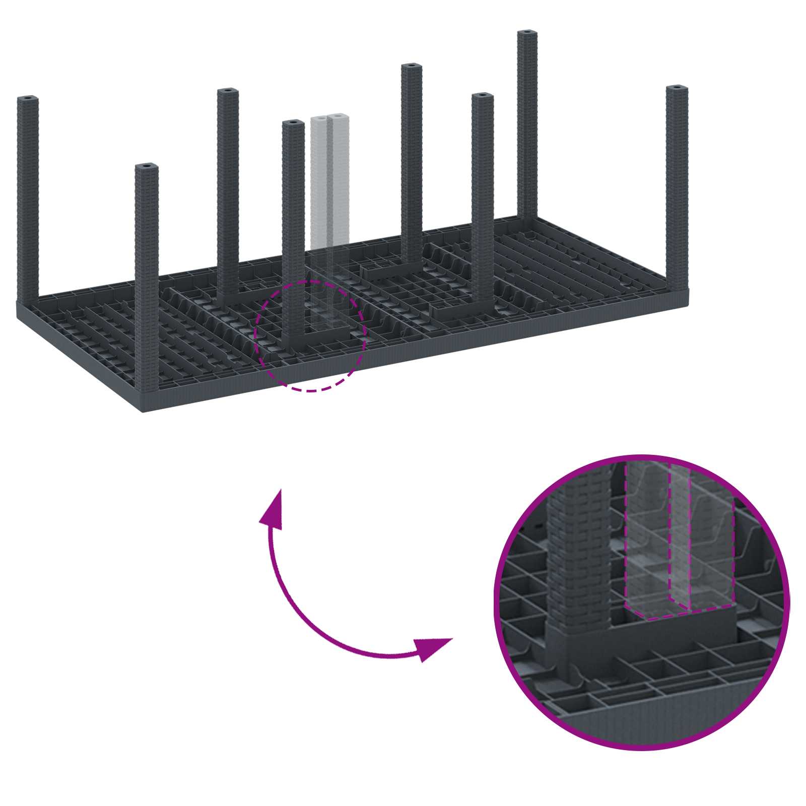 Ensemble de salle à manger pour jardin 9 pcs Anthracite - XIOS