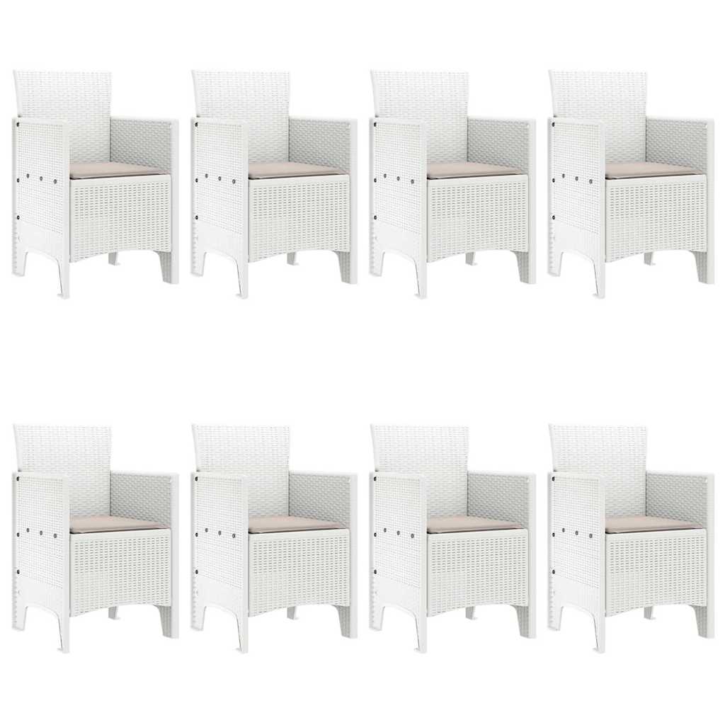 Ensemble de salle à manger pour jardin 9 pcs Blanc - XIOS