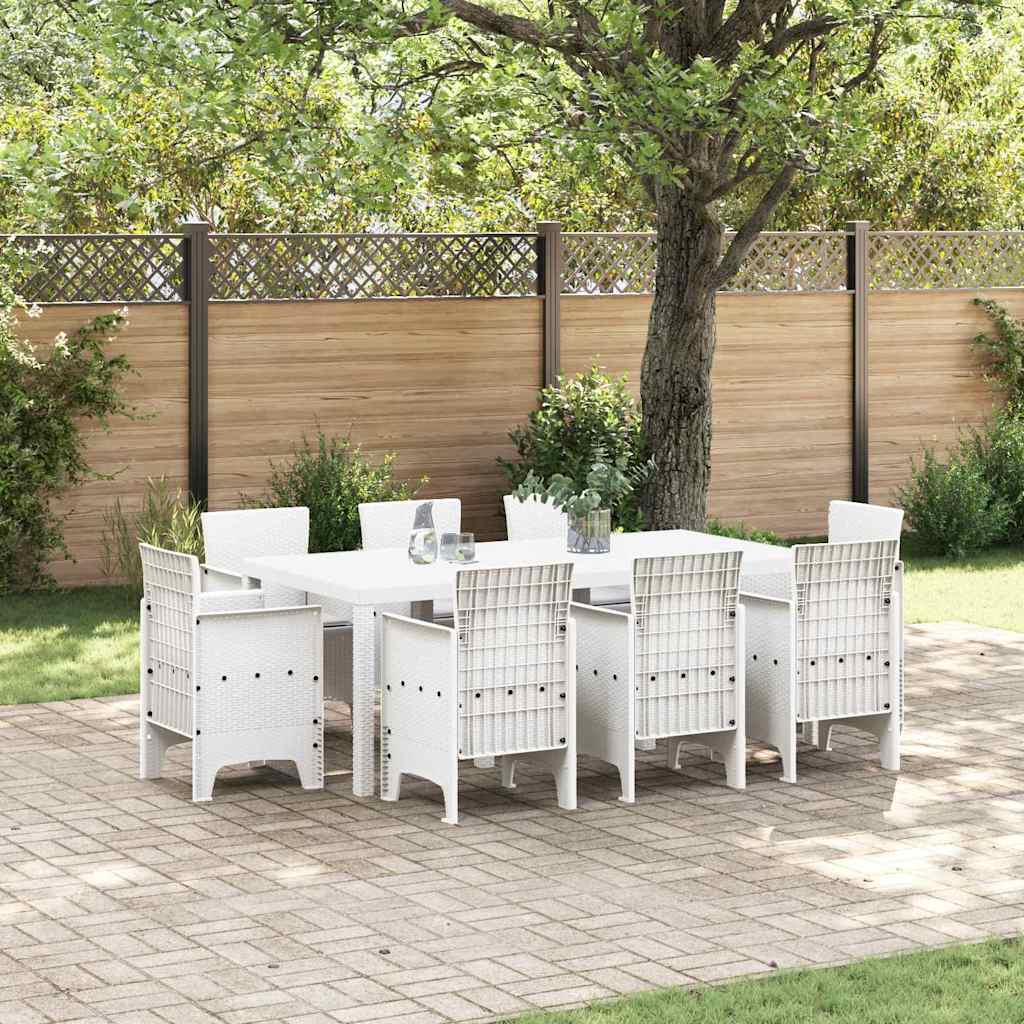 Ensemble de salle à manger pour jardin 9 pcs Blanc - XIOS