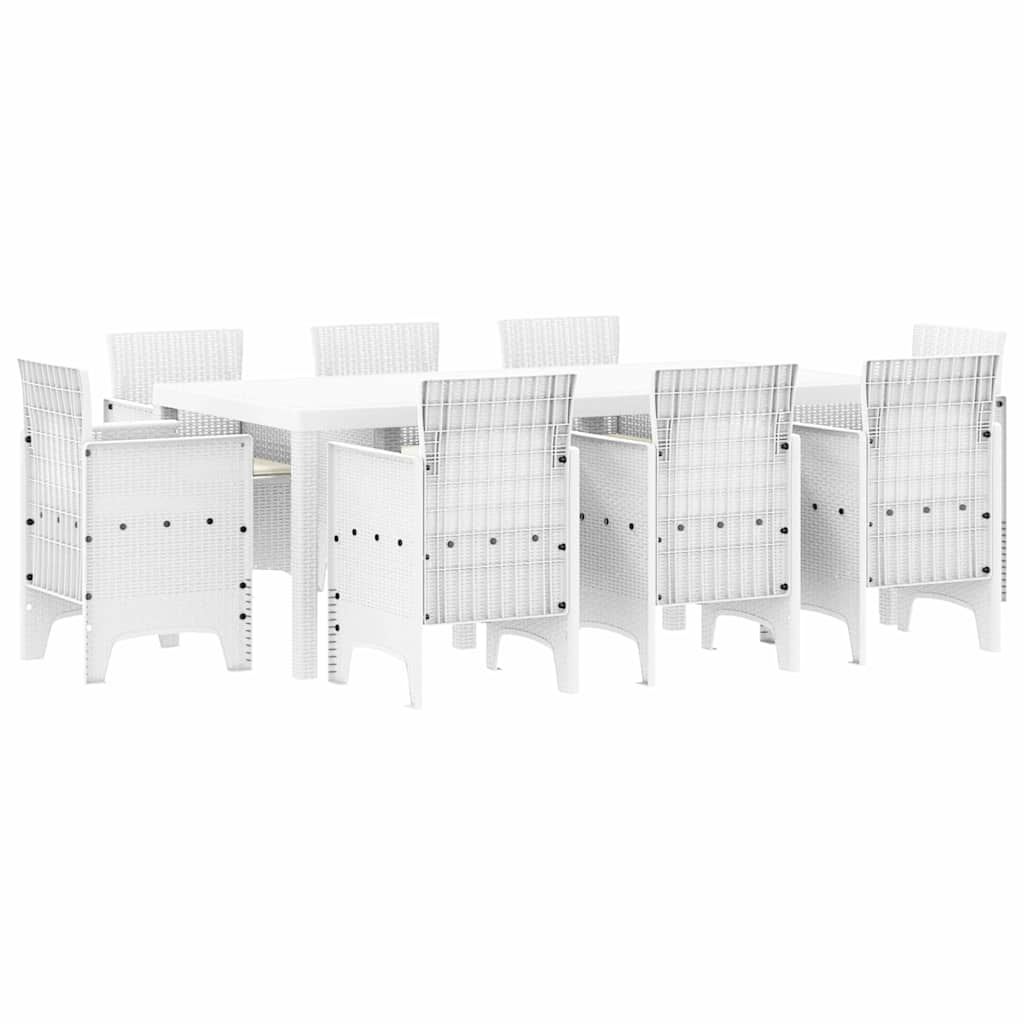 Ensemble de salle à manger pour jardin 9 pcs Blanc - XIOS