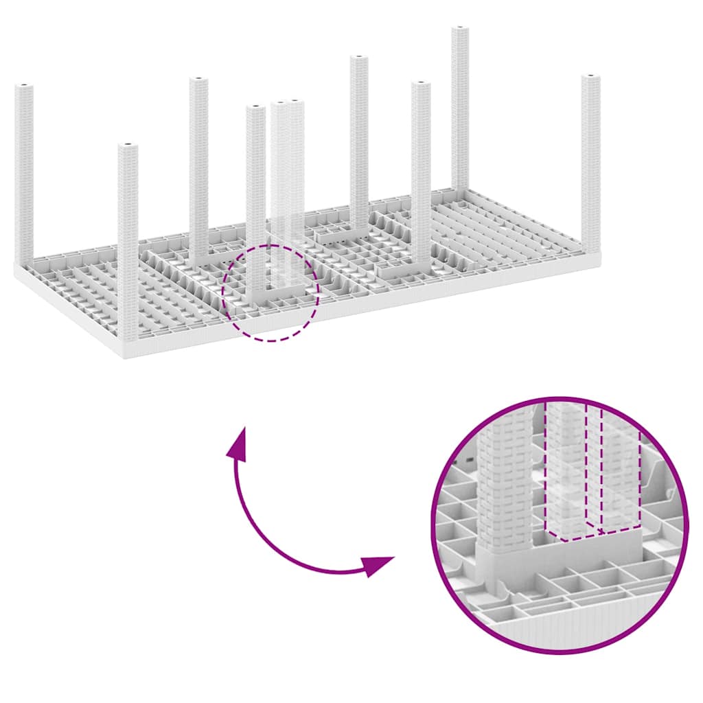 Ensemble de salle à manger pour jardin 9 pcs Blanc - XIOS