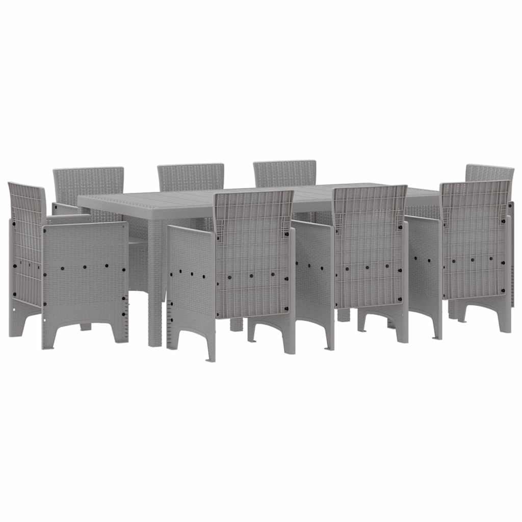 Ensemble de salle à manger pour jardin 9 pcs Gris clair - XIOS
