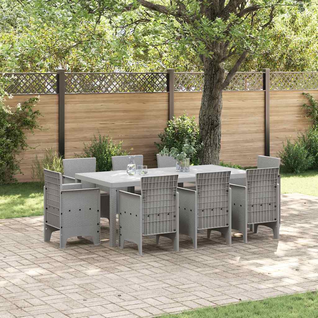 Ensemble de salle à manger pour jardin 9 pcs Gris clair - XIOS