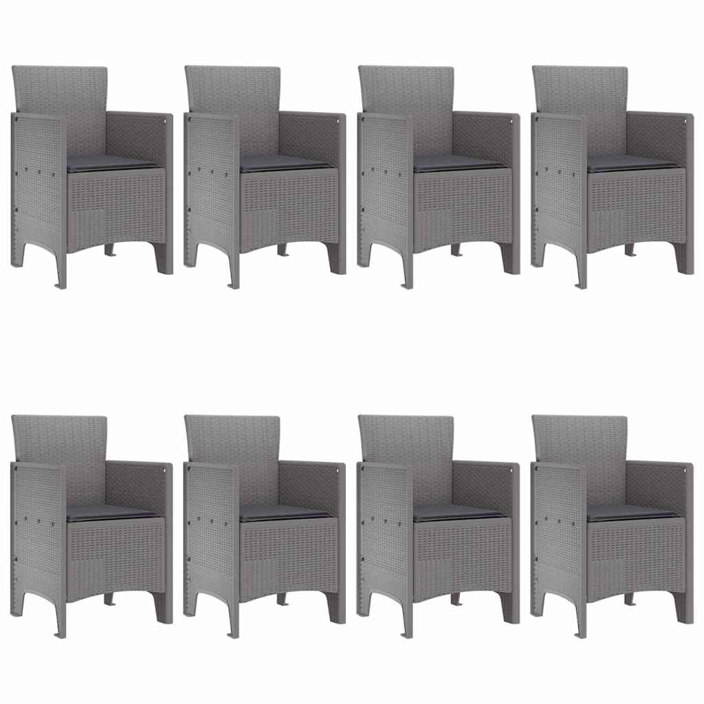 Ensemble de salle à manger pour jardin 9 pcs Gris clair - XIOS