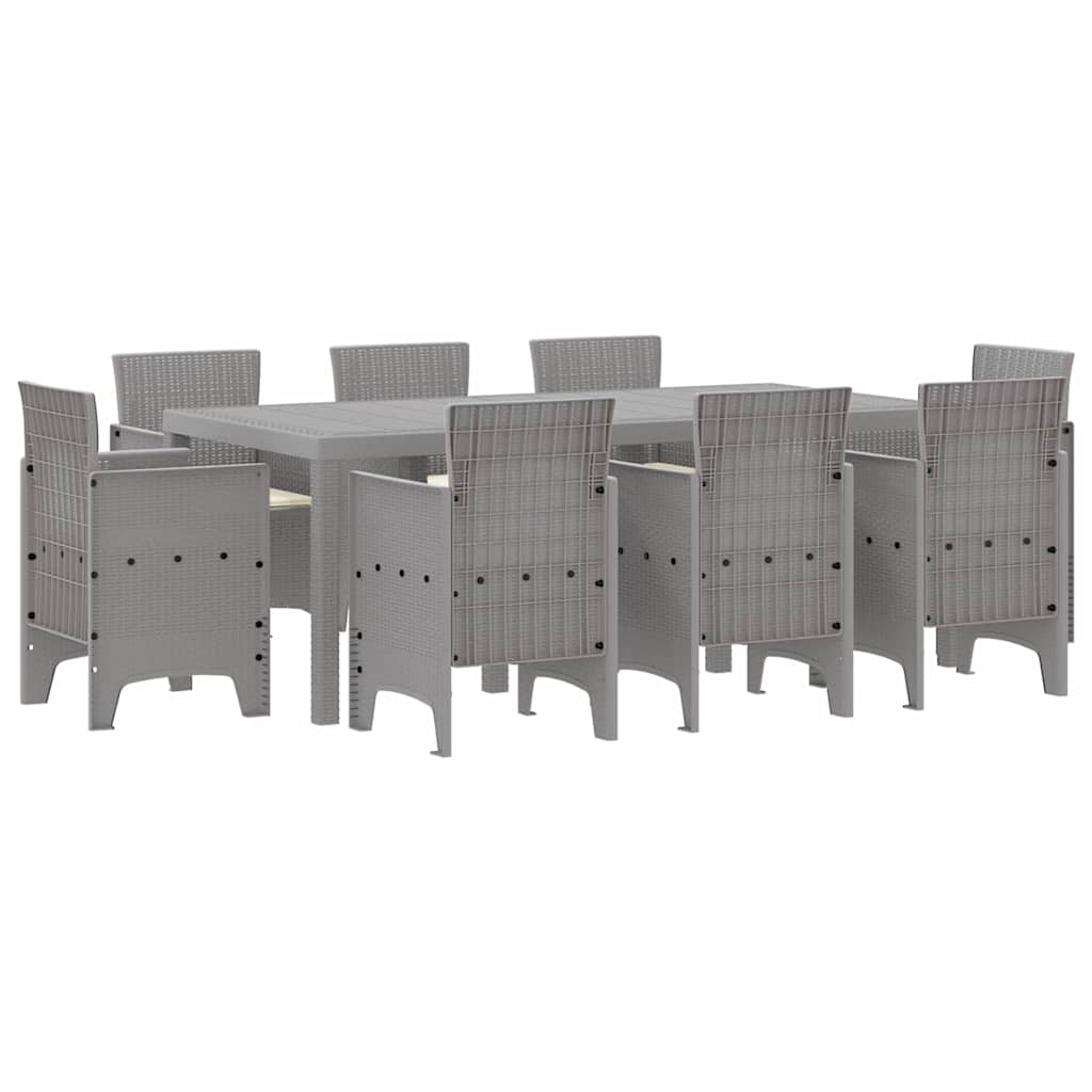 Ensemble de salle à manger pour jardin 9 pcs Gris clair - XIOS