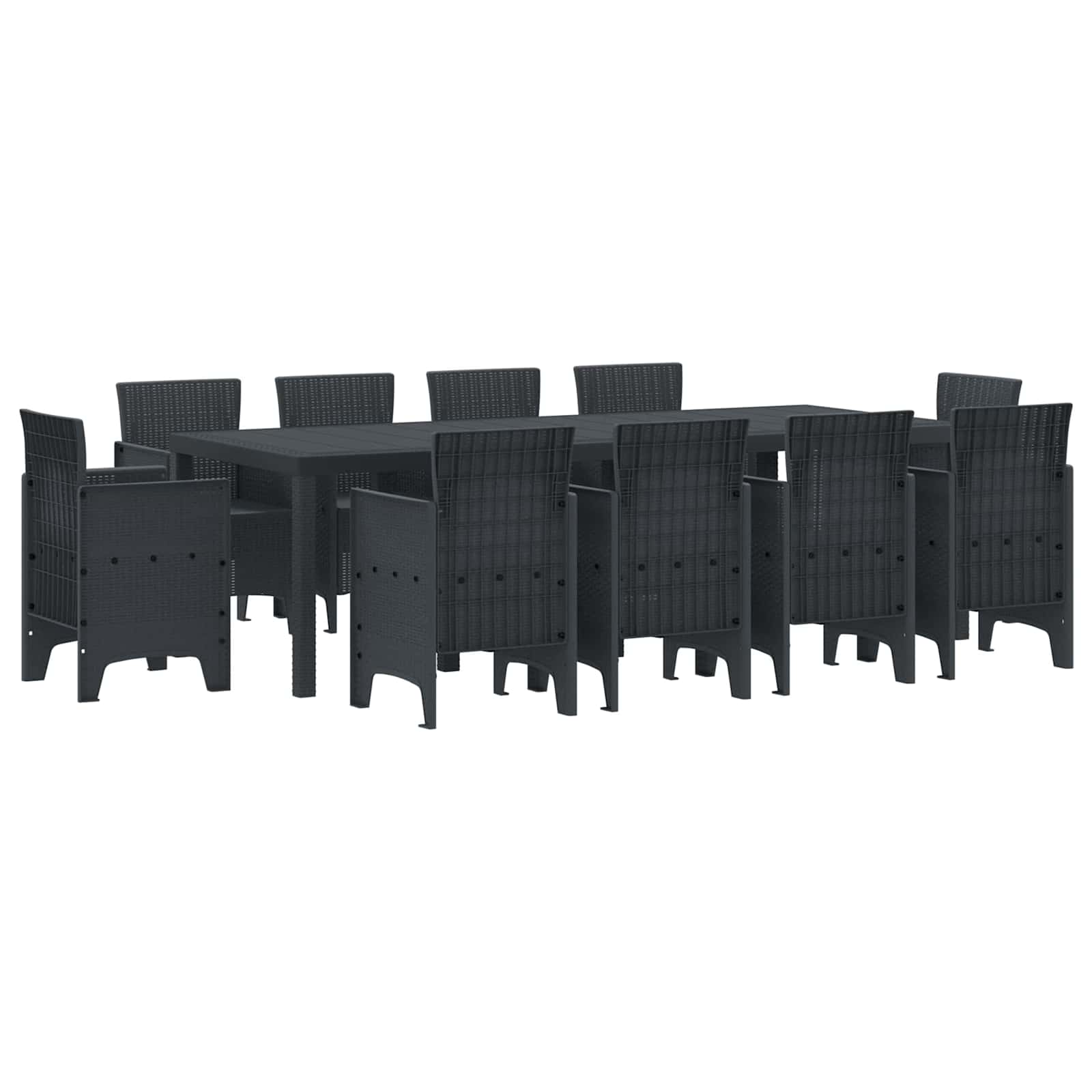 Ensemble de salle à manger pour jardin 11 pcs Anthracite - XIOS