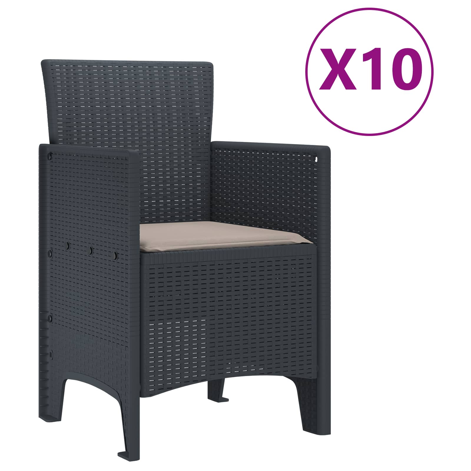 Ensemble de salle à manger pour jardin 11 pcs Anthracite - XIOS