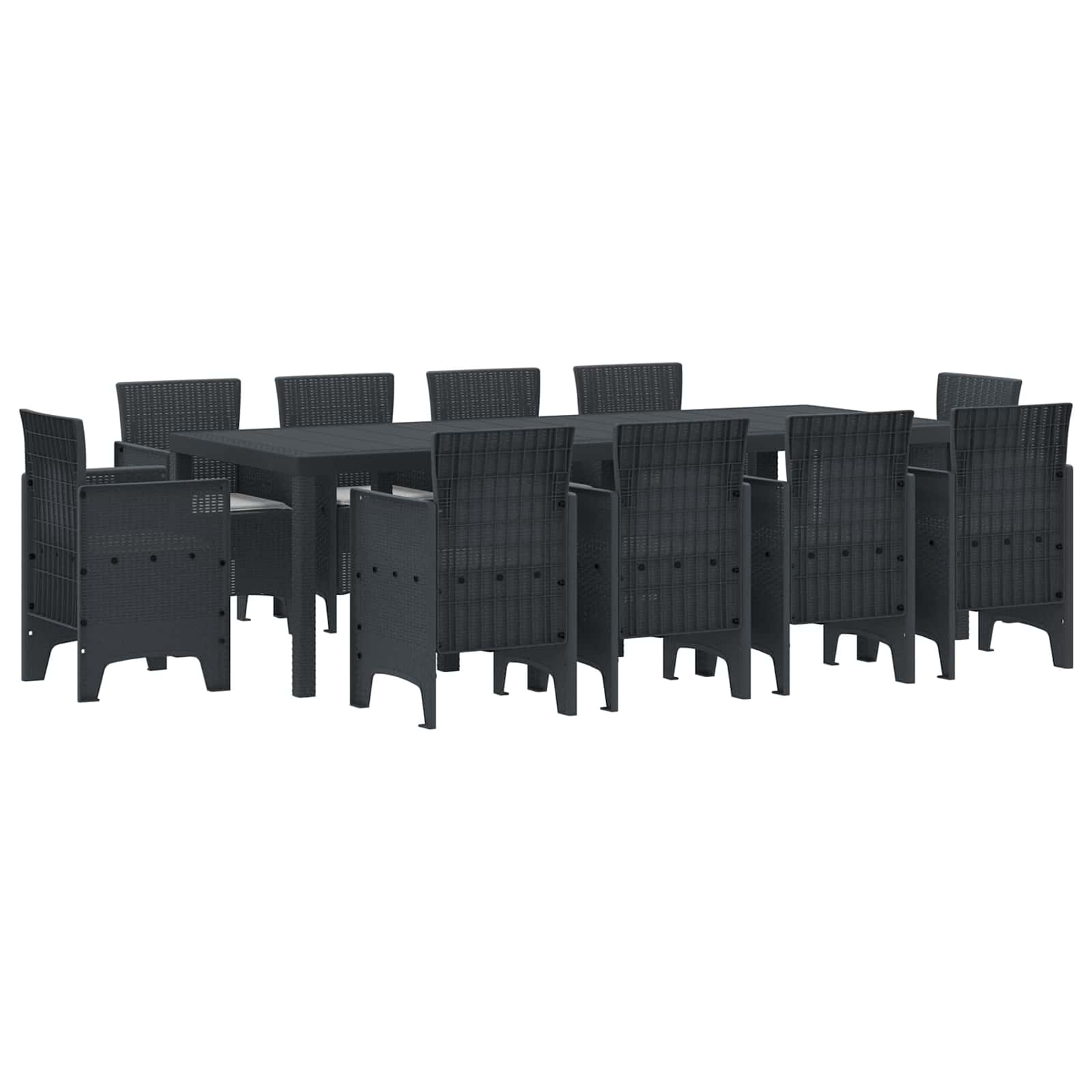 Ensemble de salle à manger pour jardin 11 pcs Anthracite