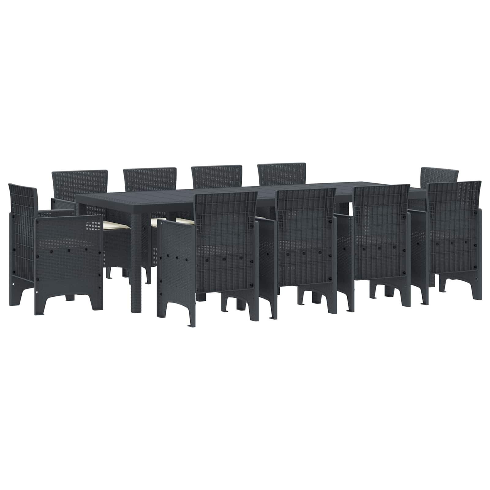 Ensemble de salle à manger pour jardin 11 pcs Anthracite - XIOS