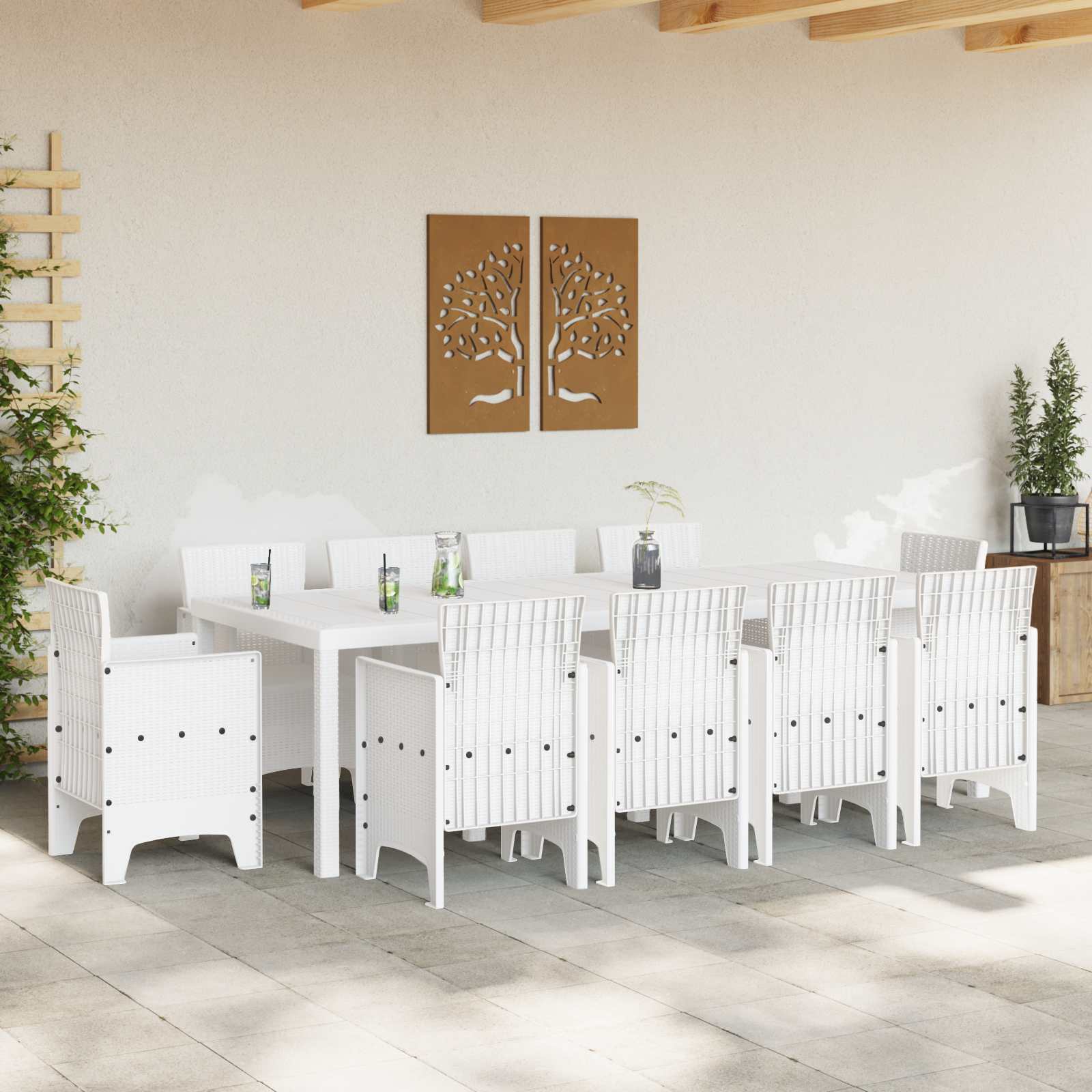 Ensemble de salle à manger pour jardin 11 pc Blanc - XIOS