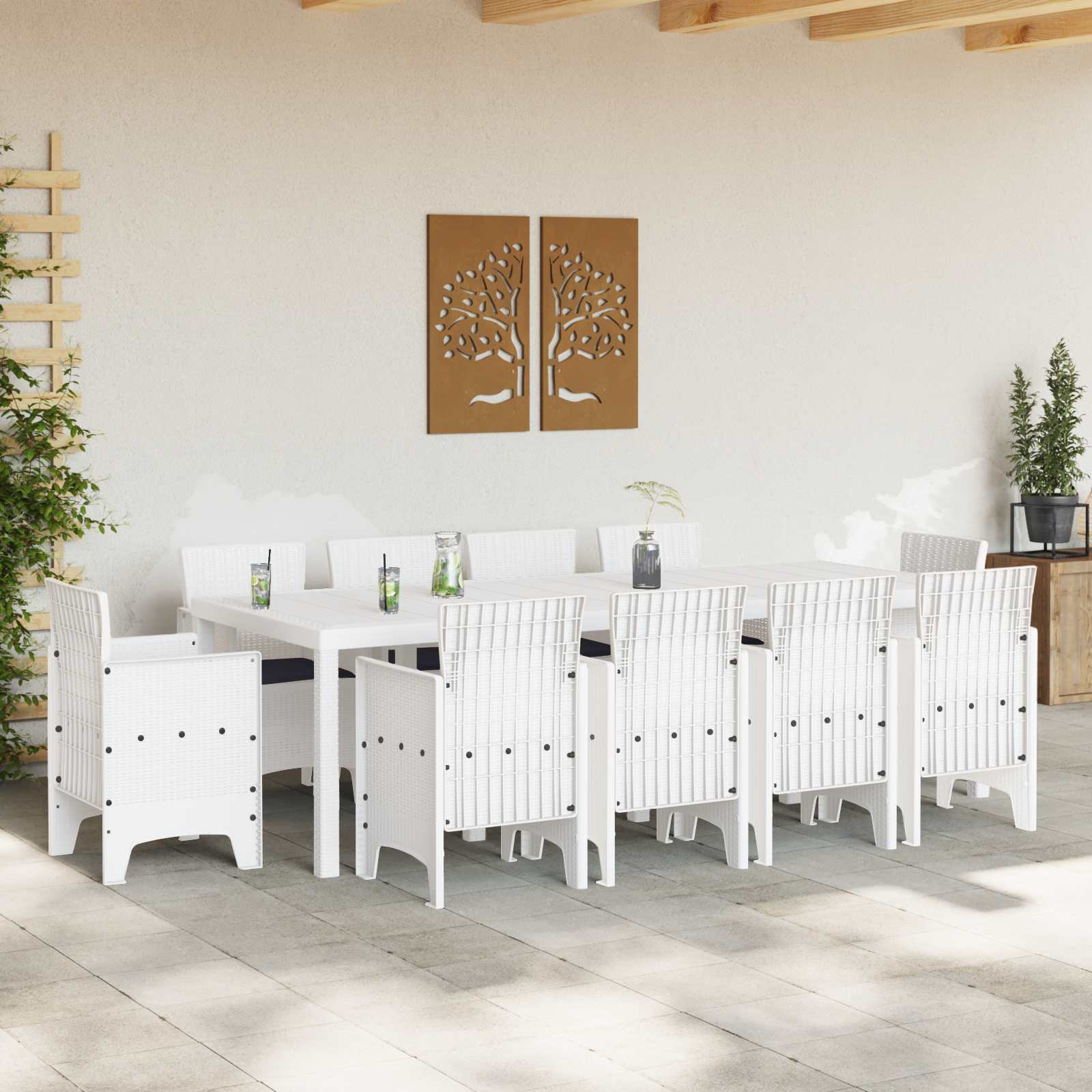 Ensemble de salle à manger pour jardin 11 pc Blanc - XIOS